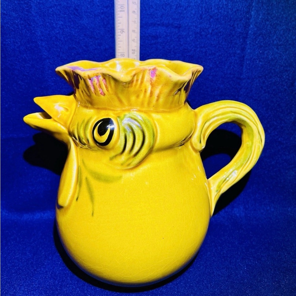 Cost Plus World Market Vibrant Yellow Rooster Pitcher